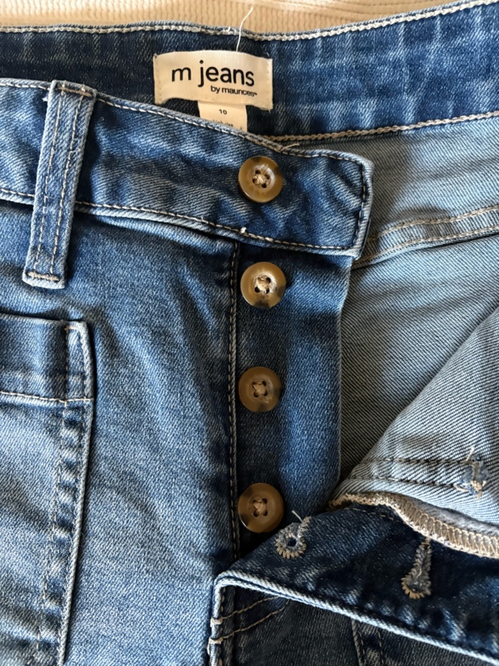 Maurice’s Sailor Denim Mini Shorts with Button Waist size 10 - Picture 4 of 7